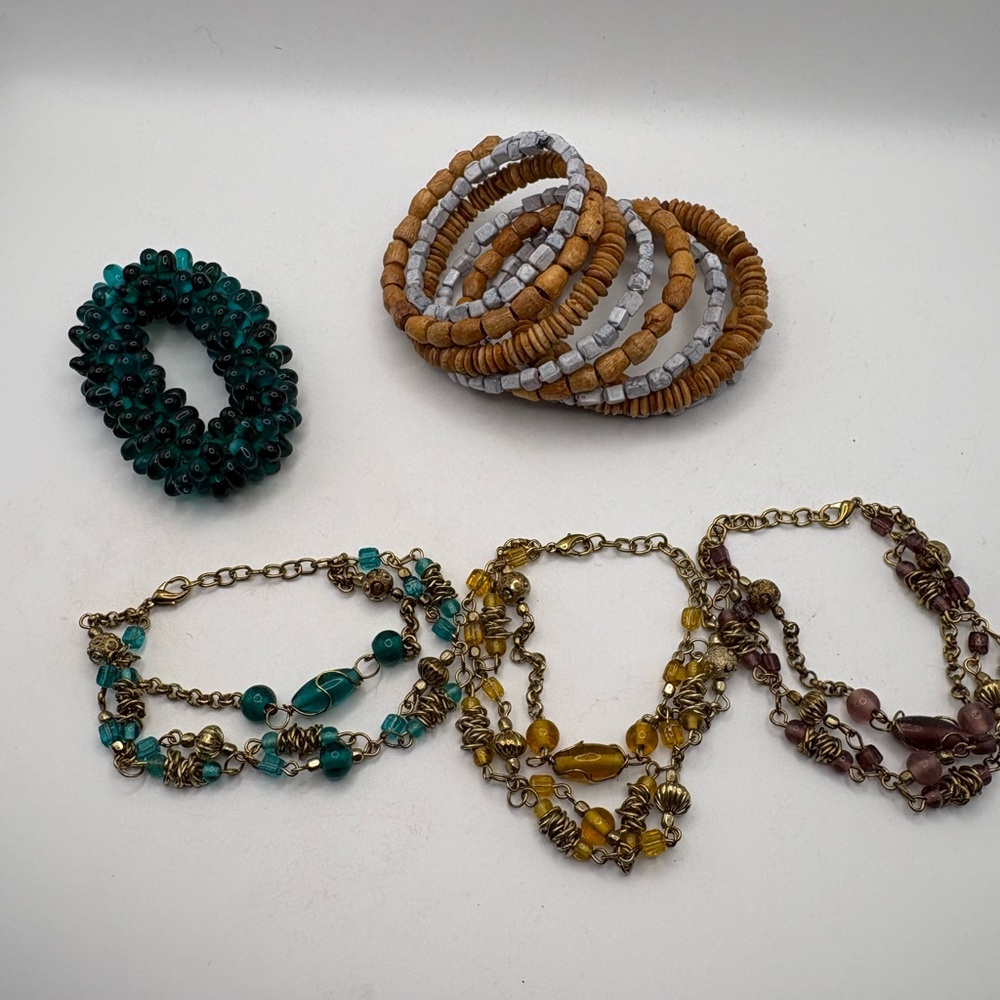 Elegant Multi-Color Beaded Bracelet Set